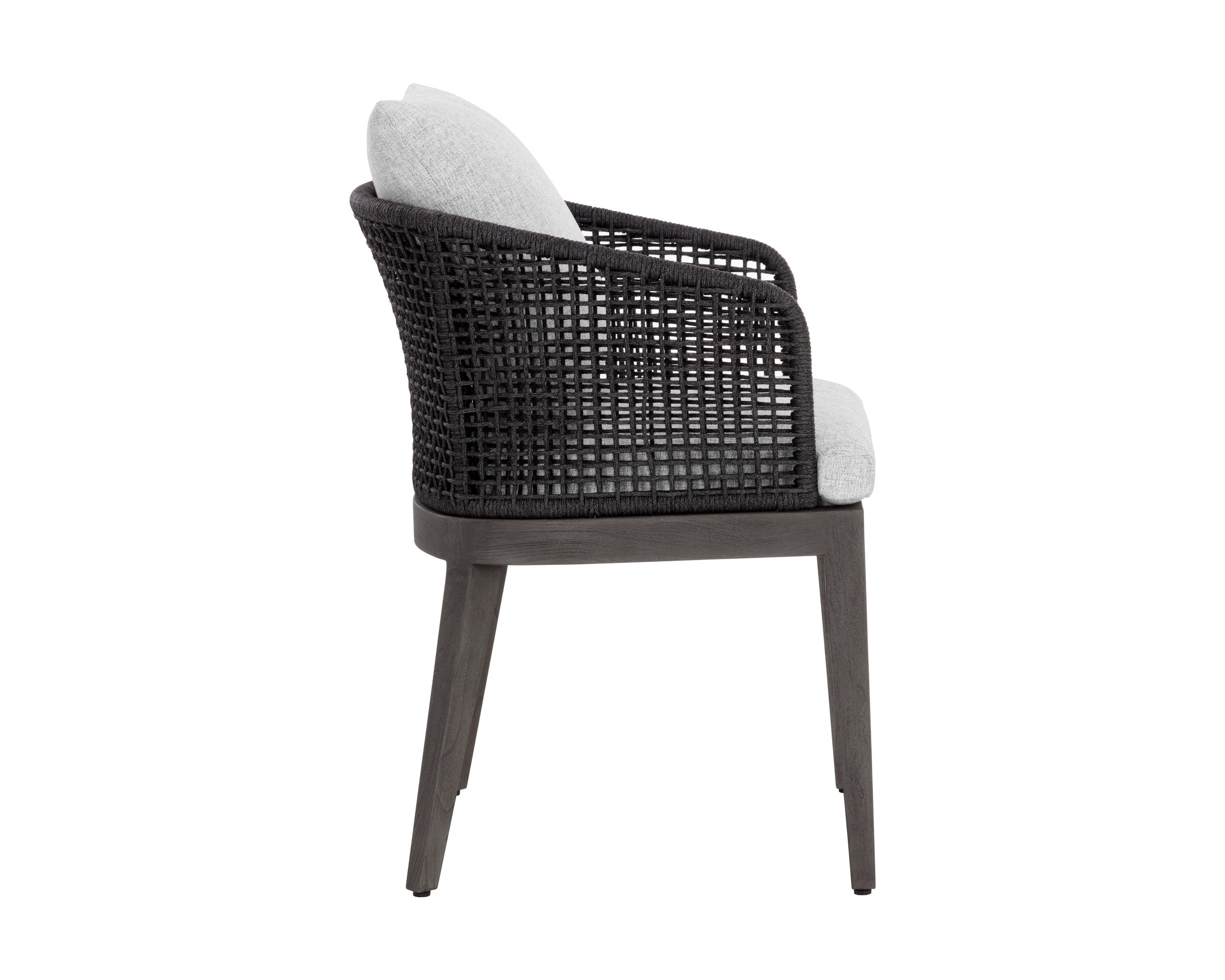 Capri Dining Armchair - Smoke Grey - Copacabana Marble