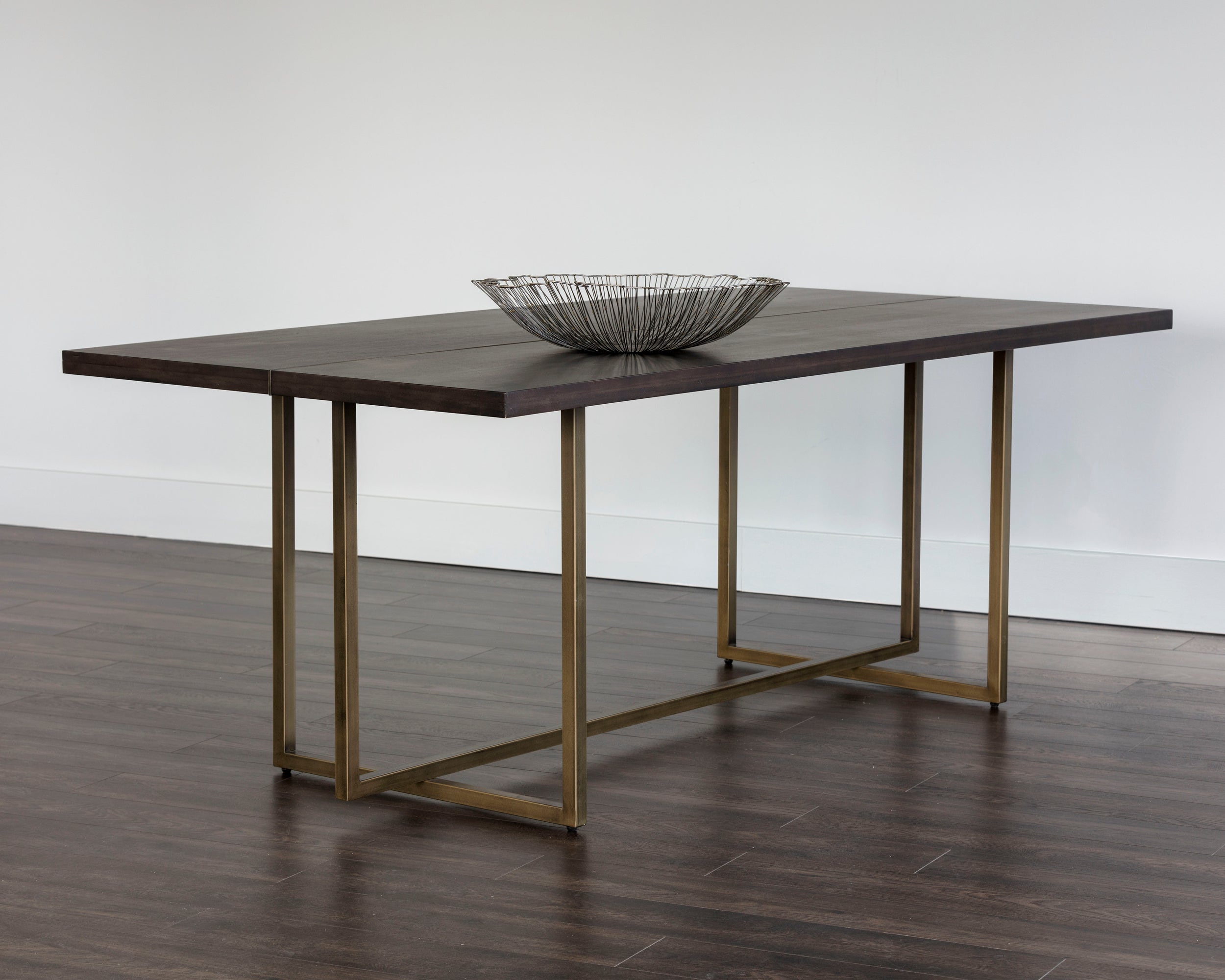 Jade Dining Table - Antique Brass - Dark Mango - 79"