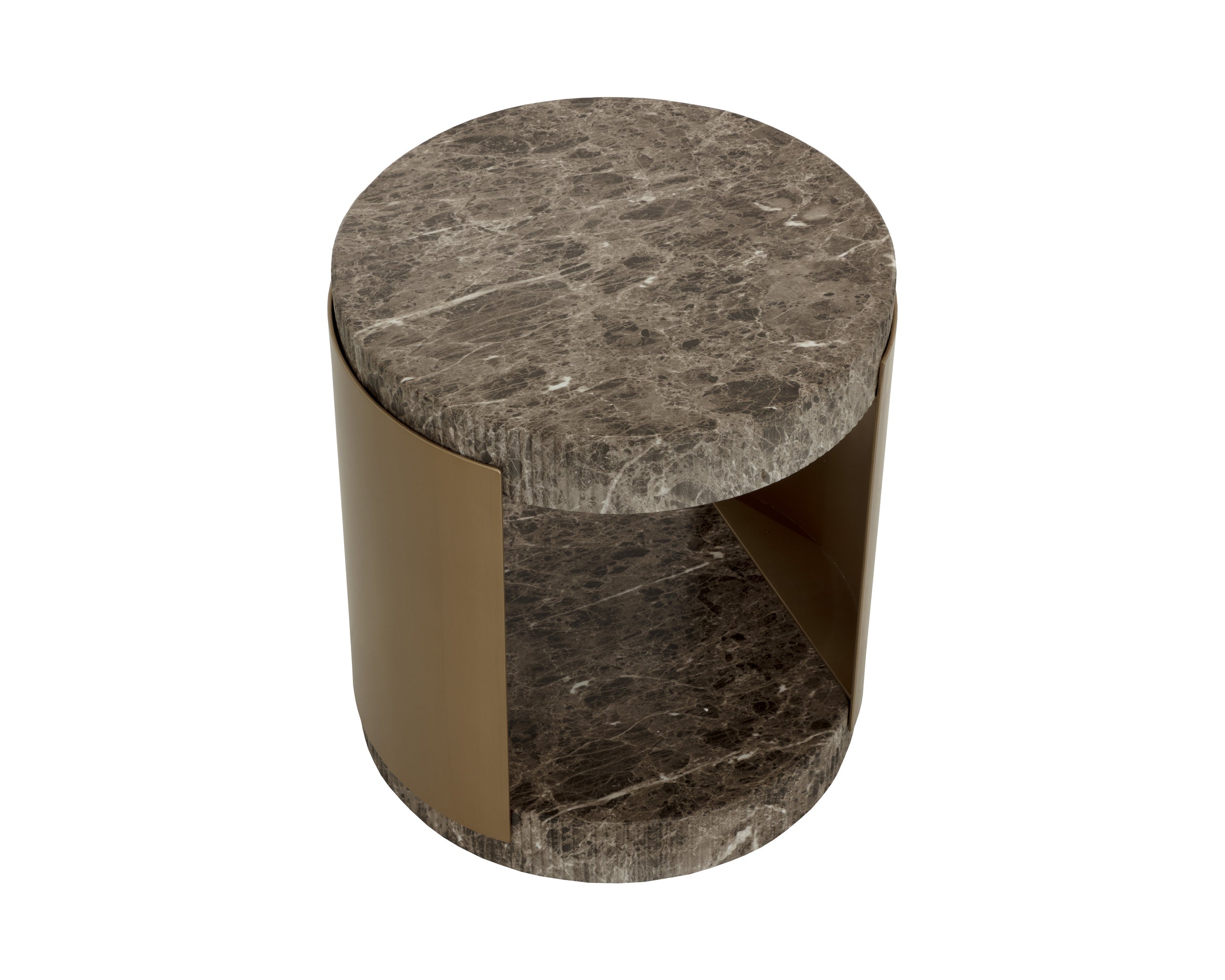 Cavette End Table - Marble Look - Dark Emperador