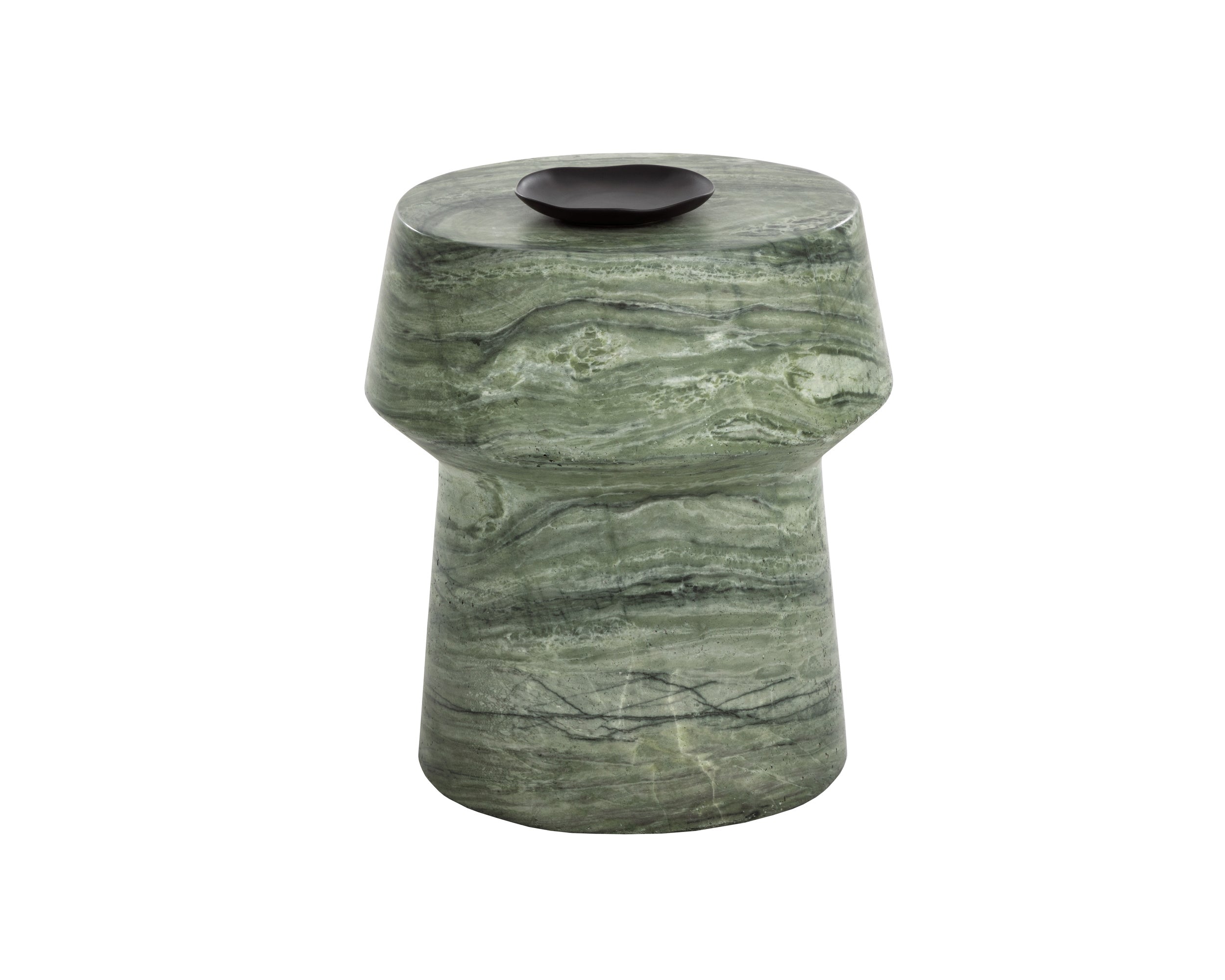 Brie End Table - Marble Look - Sage