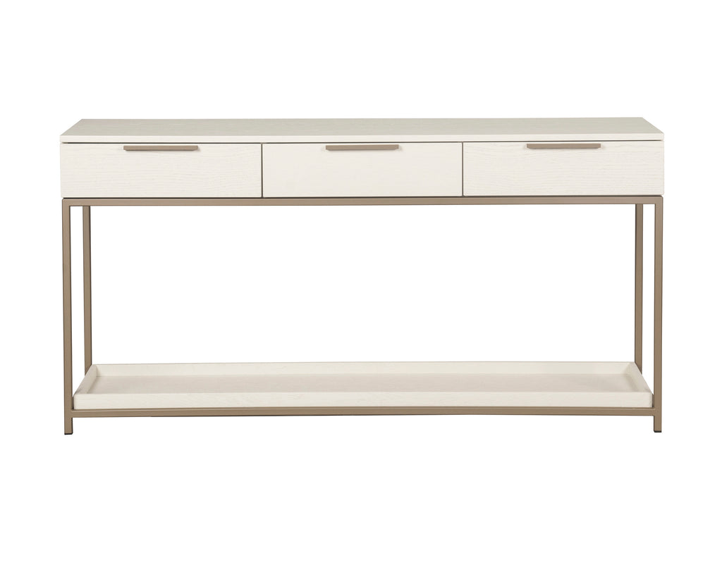 Rebel Console Table With Drawers - Champagne Gold - Cream