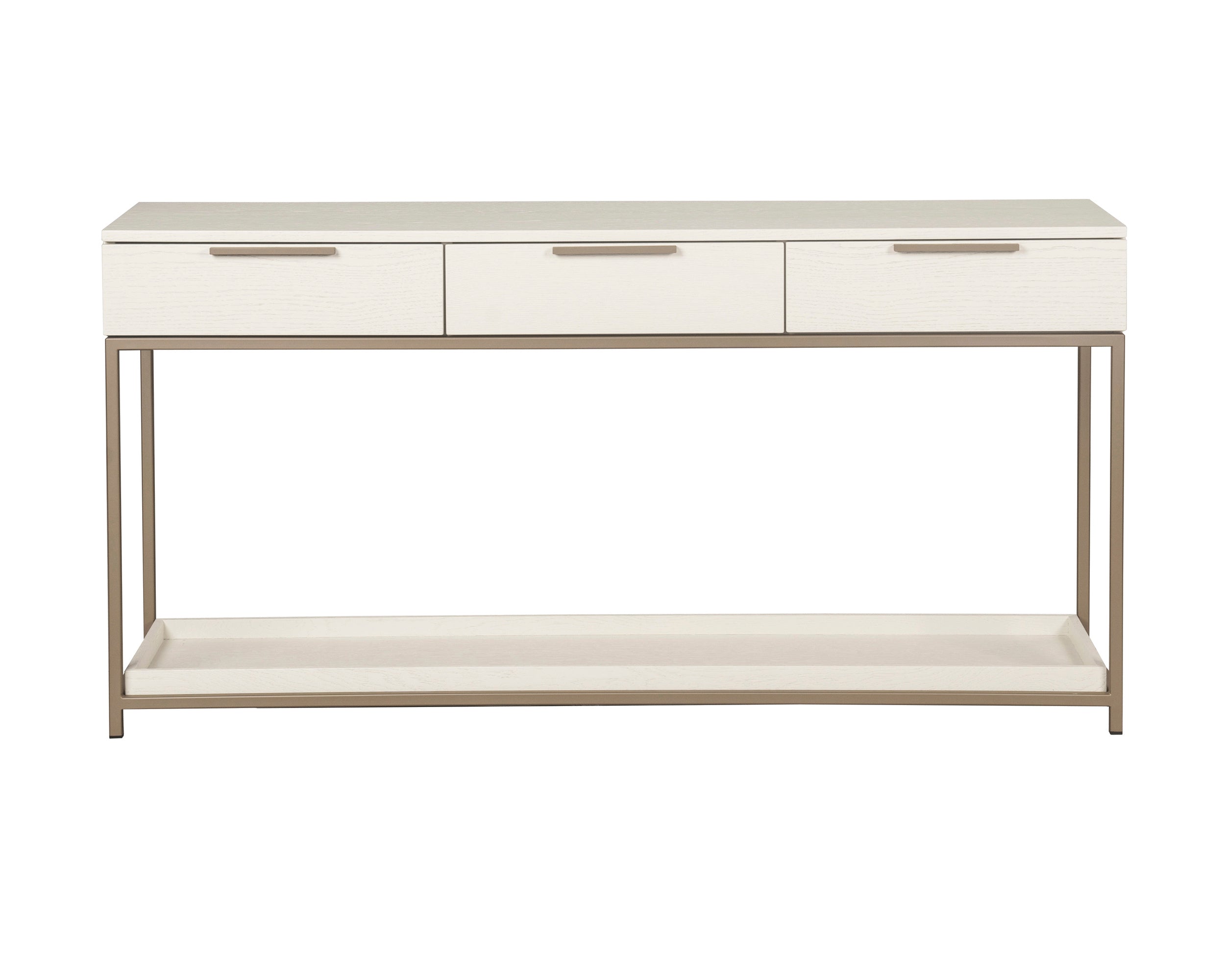 Rebel Console Table With Drawers - Champagne Gold - Cream