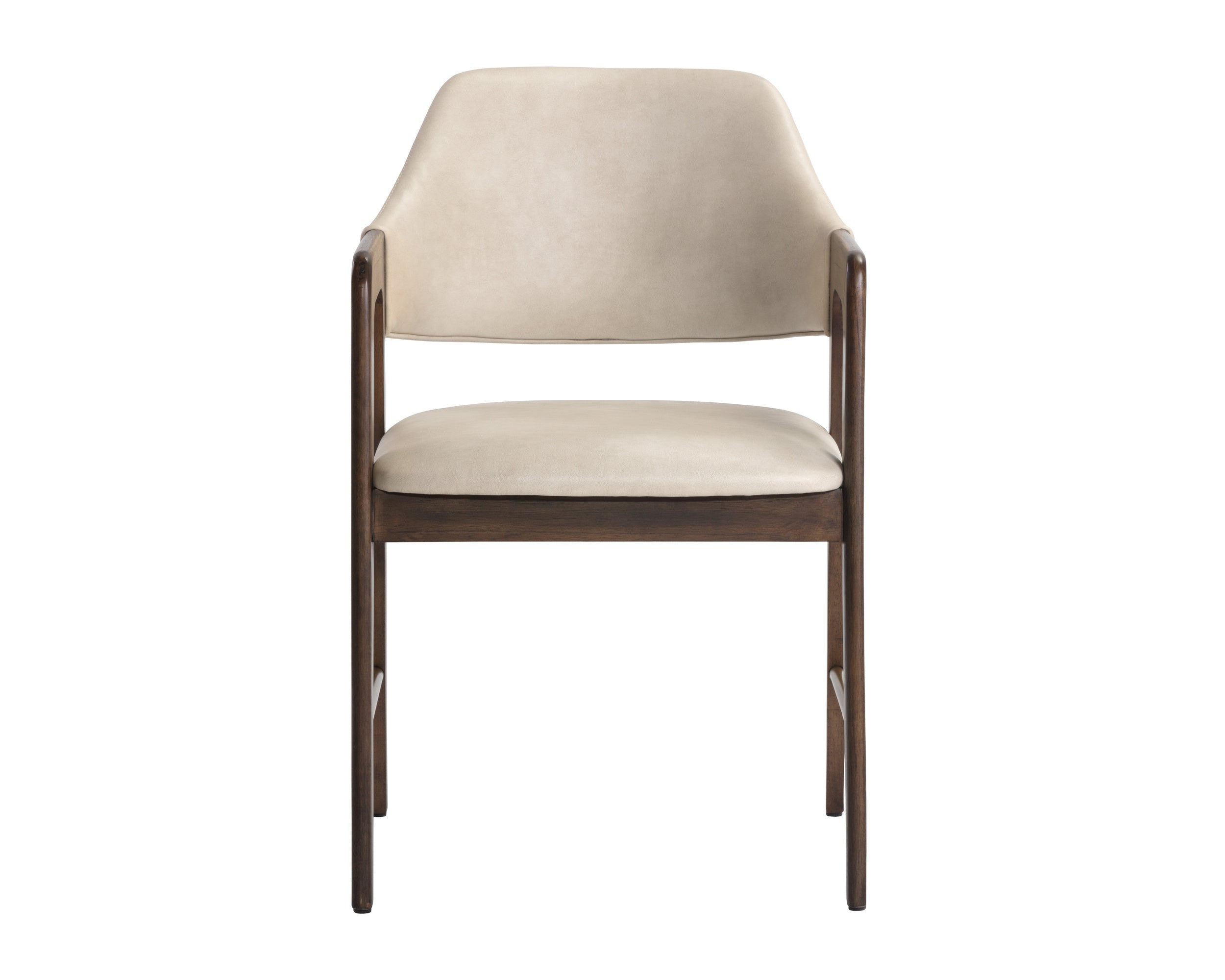 Milton Dining Armchair - Smoke Acacia - Bravo Cream