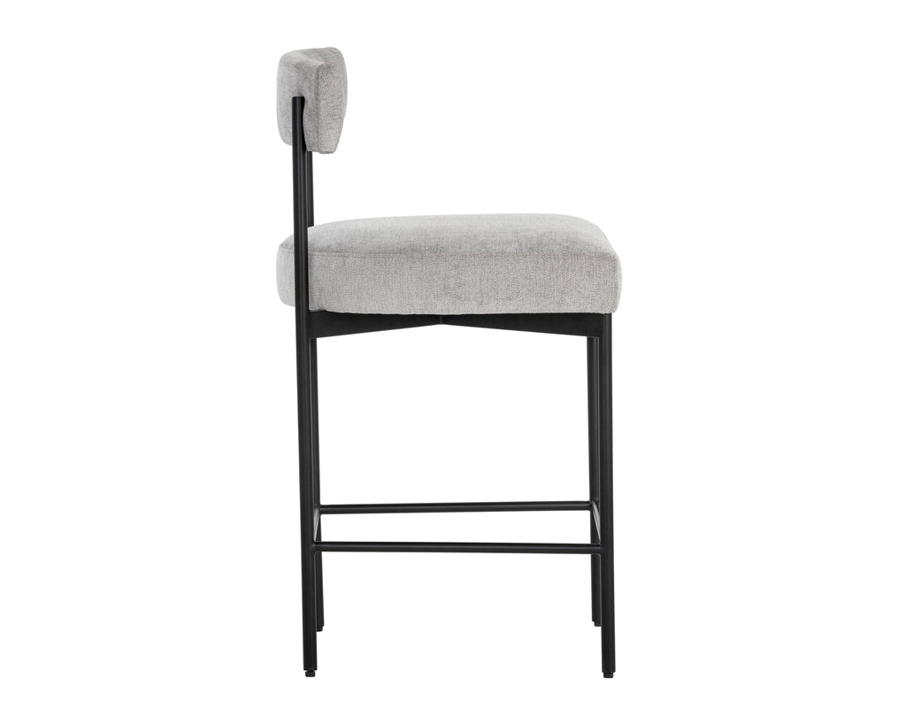 Seneca Counter Stool - Black - Polo Club Stone