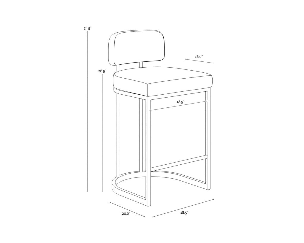 Larissa Counter Stool - Napa Cognac / Rhea Light Barley