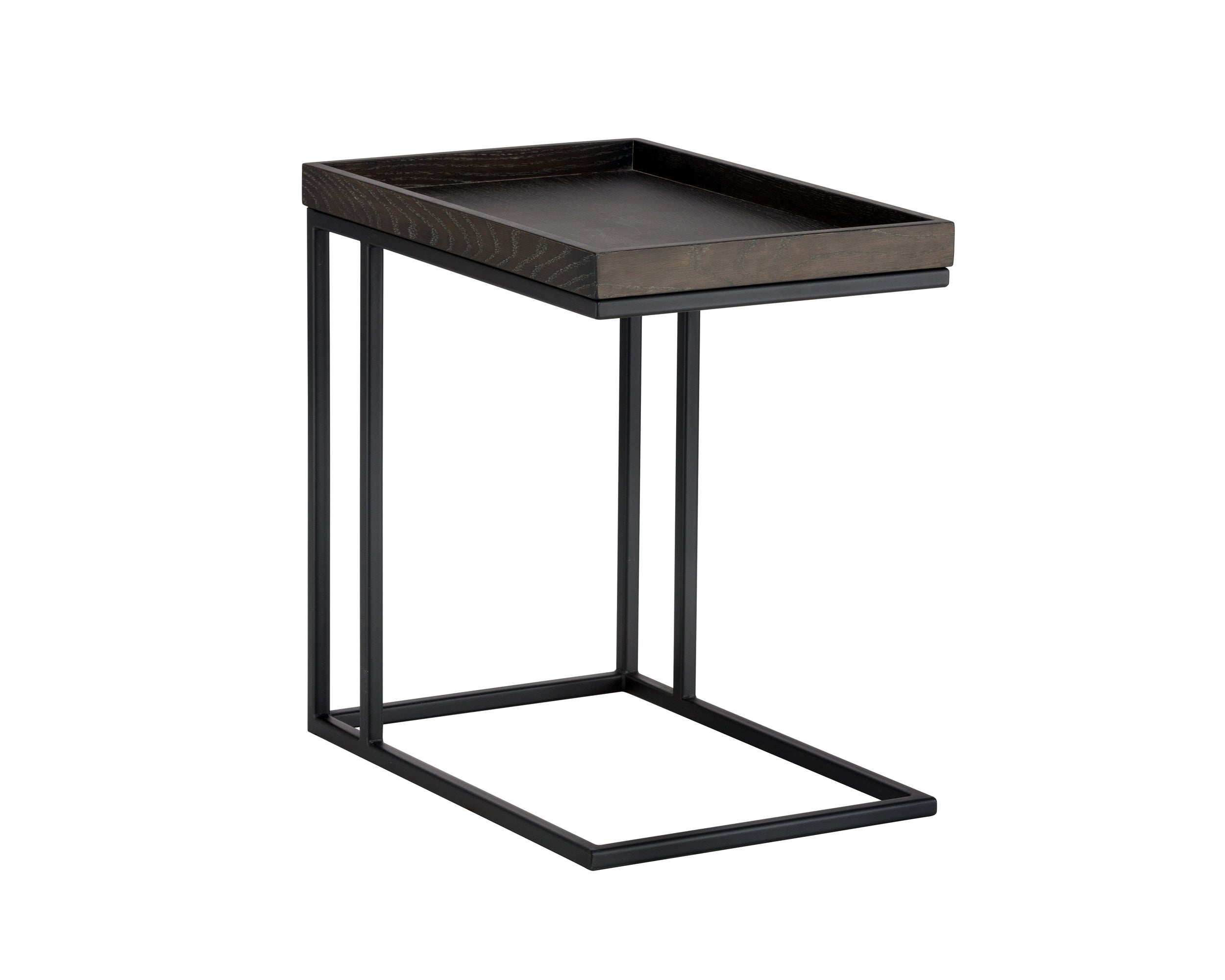 Arden C-Shaped Side Table - Black - Charcoal Grey