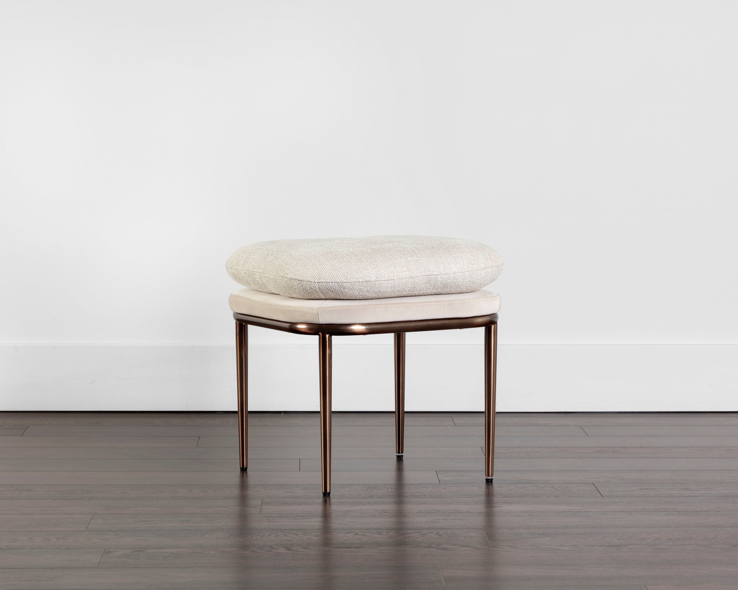Koffi Stool - Dark Bronze - Chacha Cream / Meg Taupe
