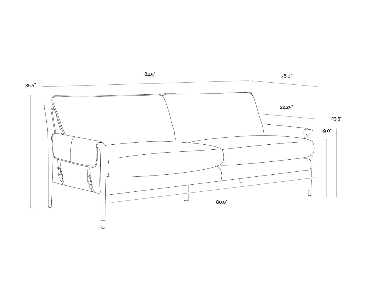 Mauti Sofa - Brown - Vault Fog / Bravo Cognac