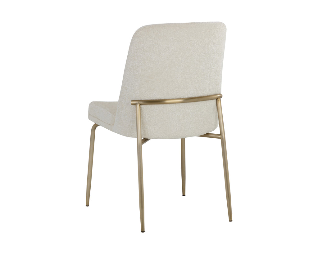 Zeke Dining Chair - Antique Brass - Bergen Ivory