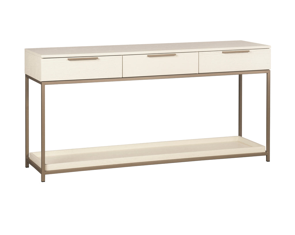 Rebel Console Table With Drawers - Champagne Gold - Cream