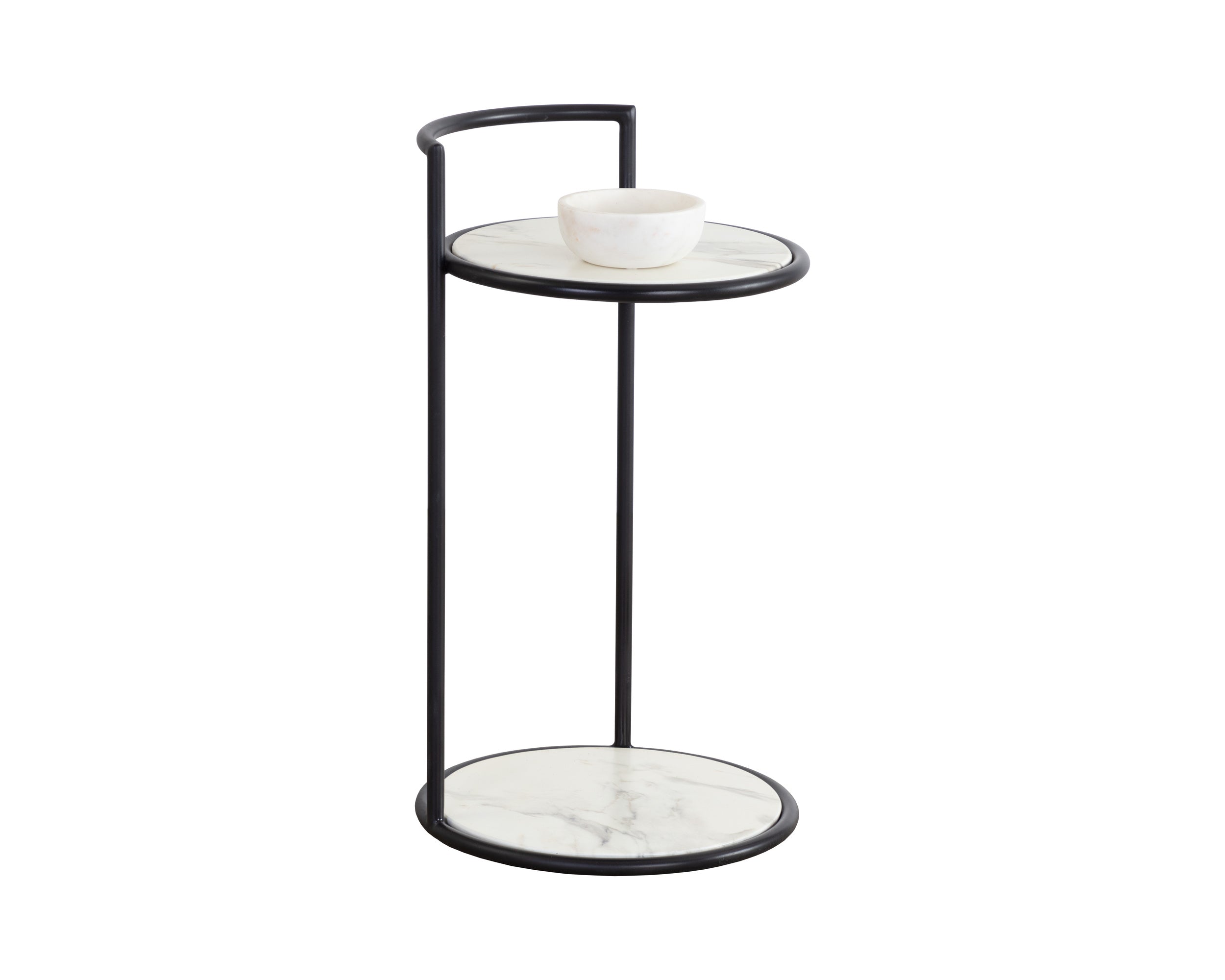Parga End Table - Black - Marble Look