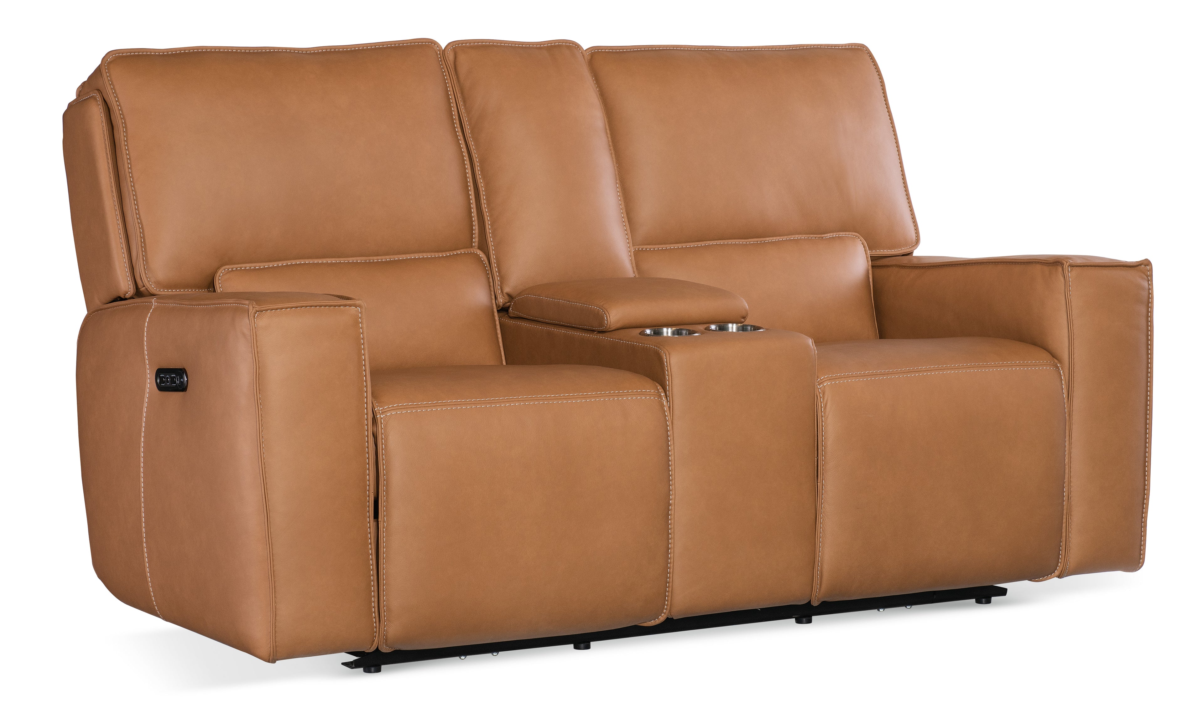 Miles Zero Gravity Console Loveseat with Power Recline & Power Headrest | Brown
