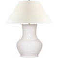 Sorrento 29" Table Lamp | Glossy White Crackle | Linen Shade