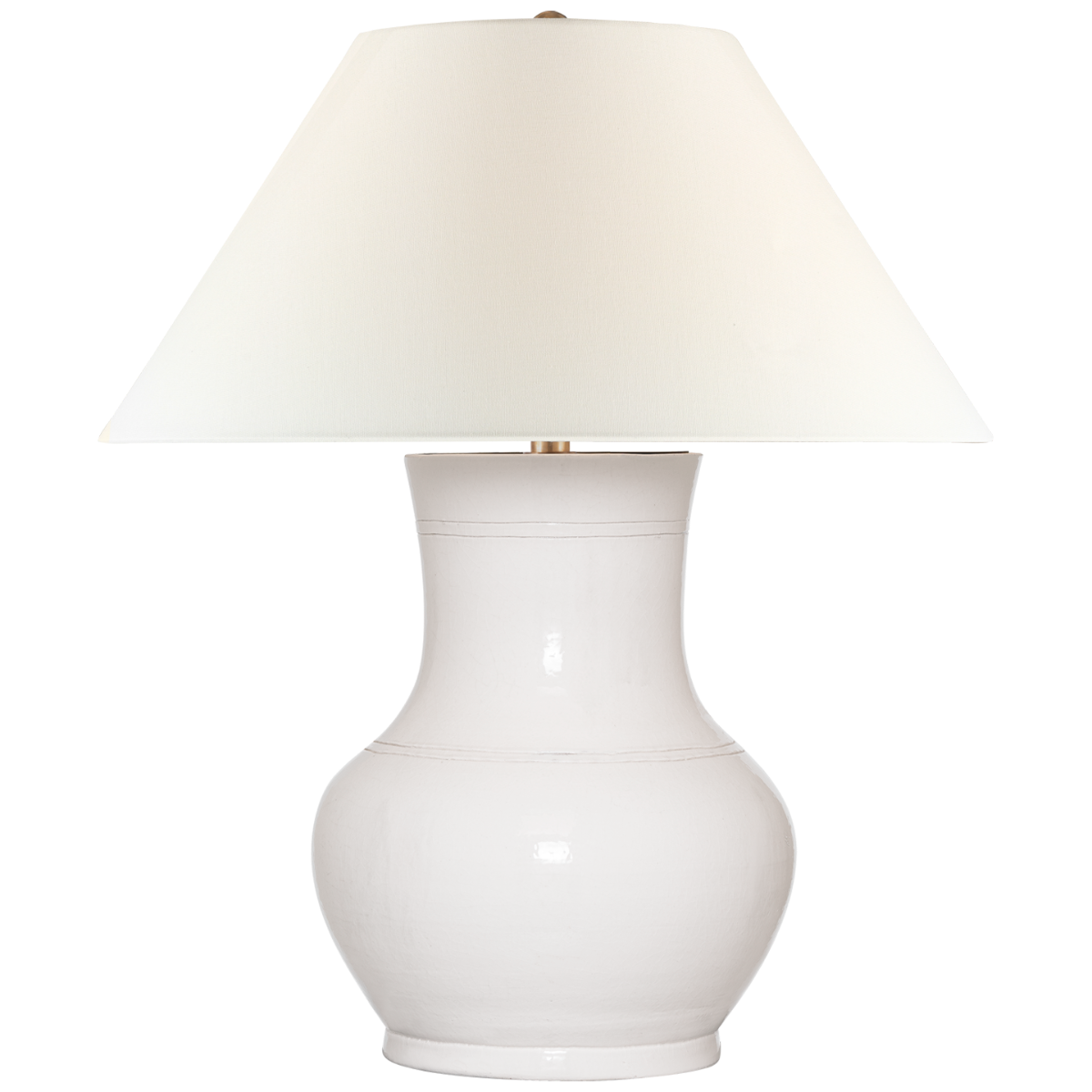 Sorrento 29" Table Lamp | Glossy White Crackle | Linen Shade