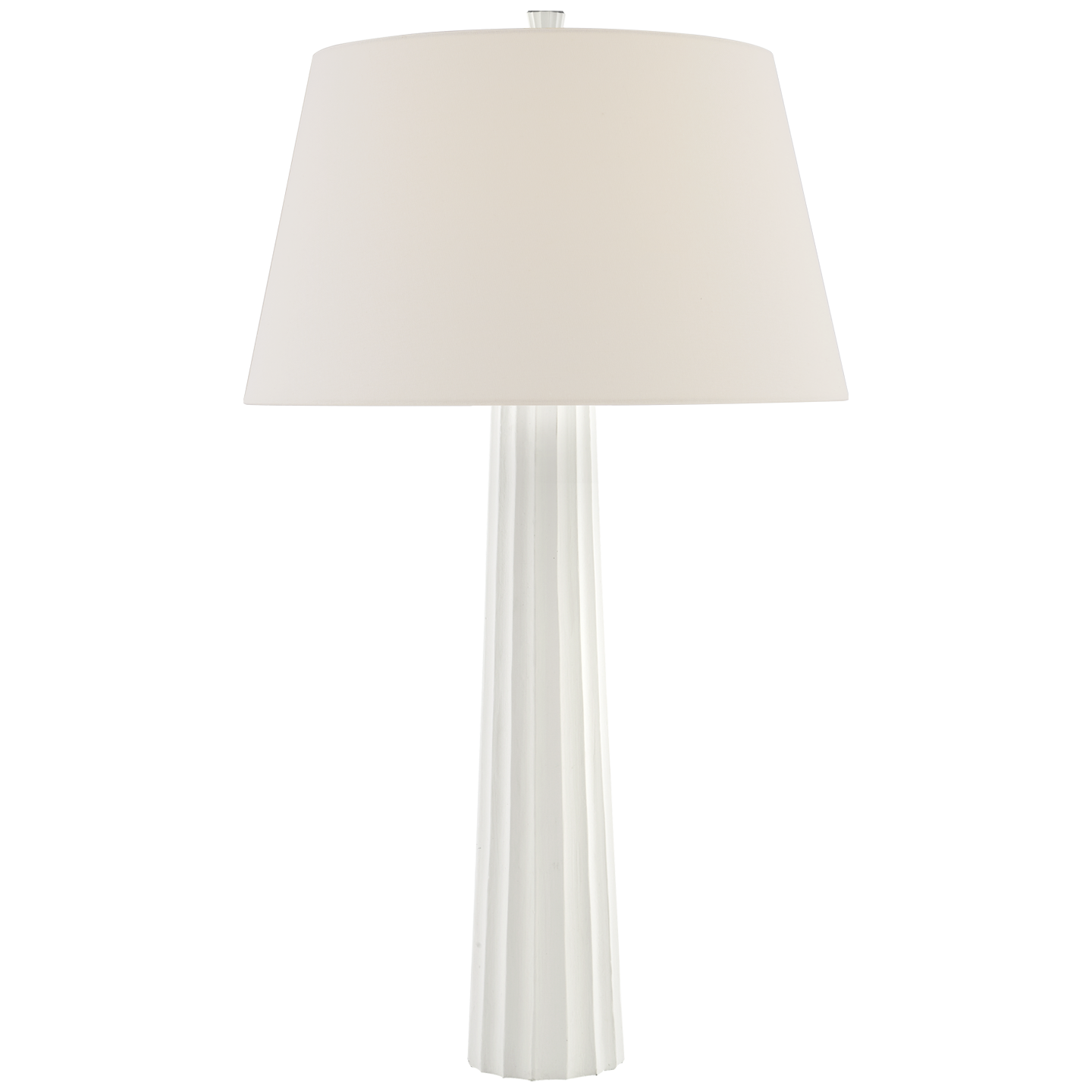 Fluted Spire Large Table Lamp | Plaster White | Linen Shade