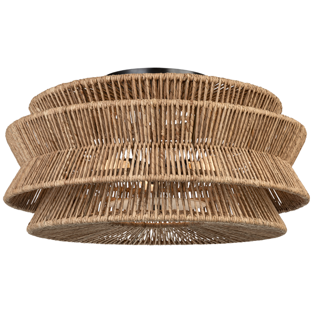 Antigua Grande Semi-Flush Mount | Bronze and Natural Abaca