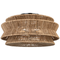 Antigua Grande Semi-Flush Mount | Bronze and Natural Abaca
