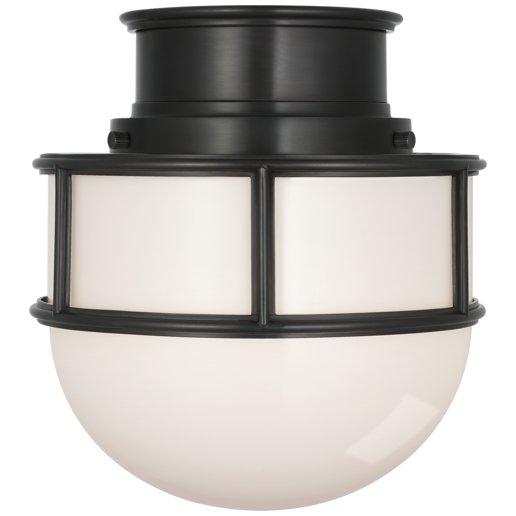 Martil 8" Flush Mount | Bronze | White Glass