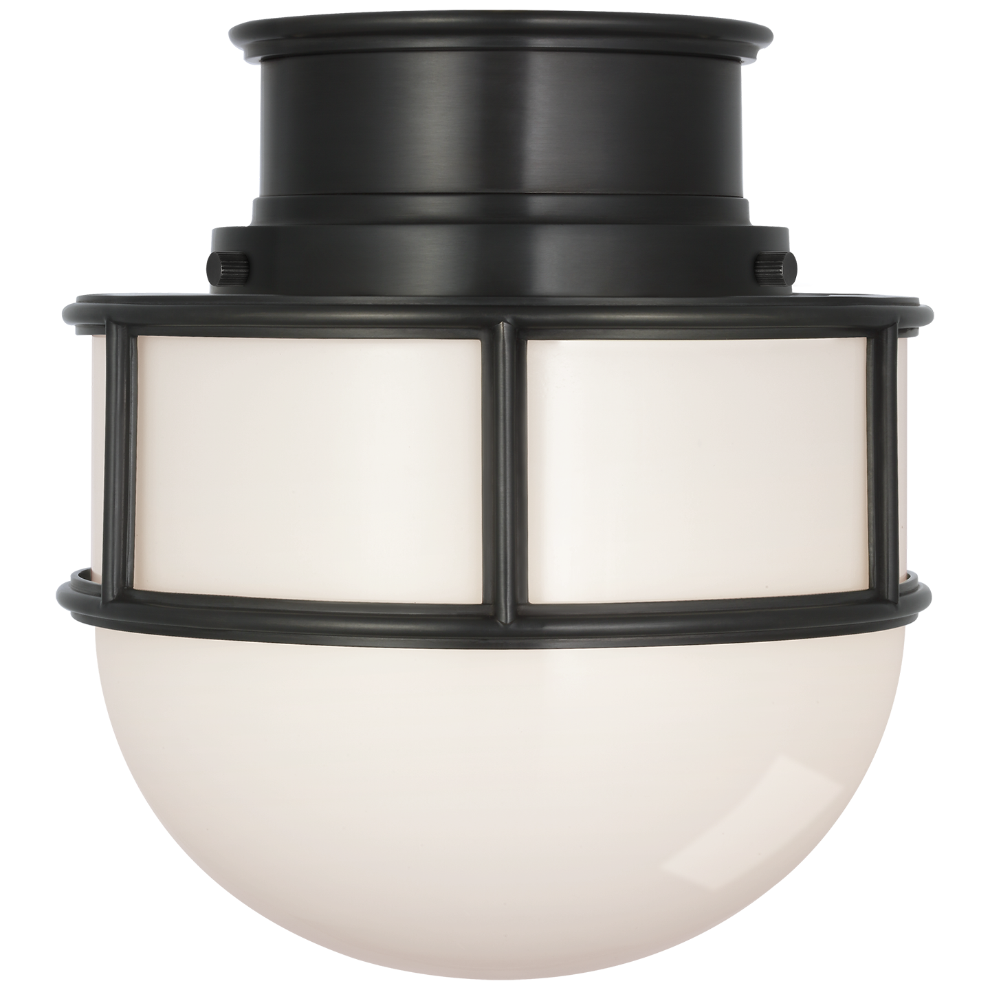 Martil 8" Flush Mount | Bronze | White Glass