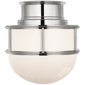 Martil 8" Flush Mount | Polished Nickel | White Glass