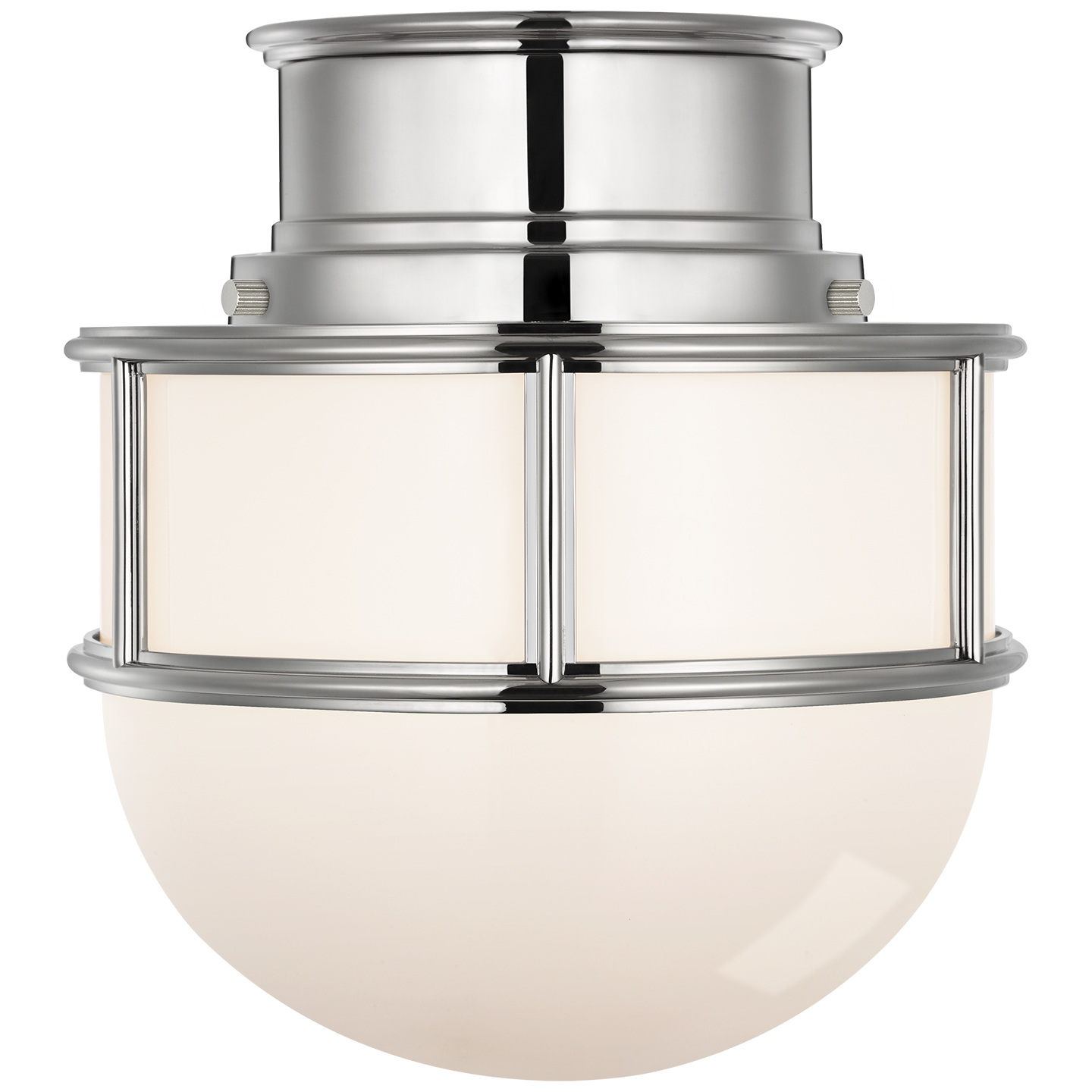 Martil 8" Flush Mount | Polished Nickel | White Glass