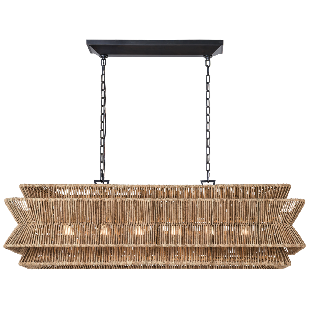 Antigua 54" Linear | Bronze and Natural Abaca