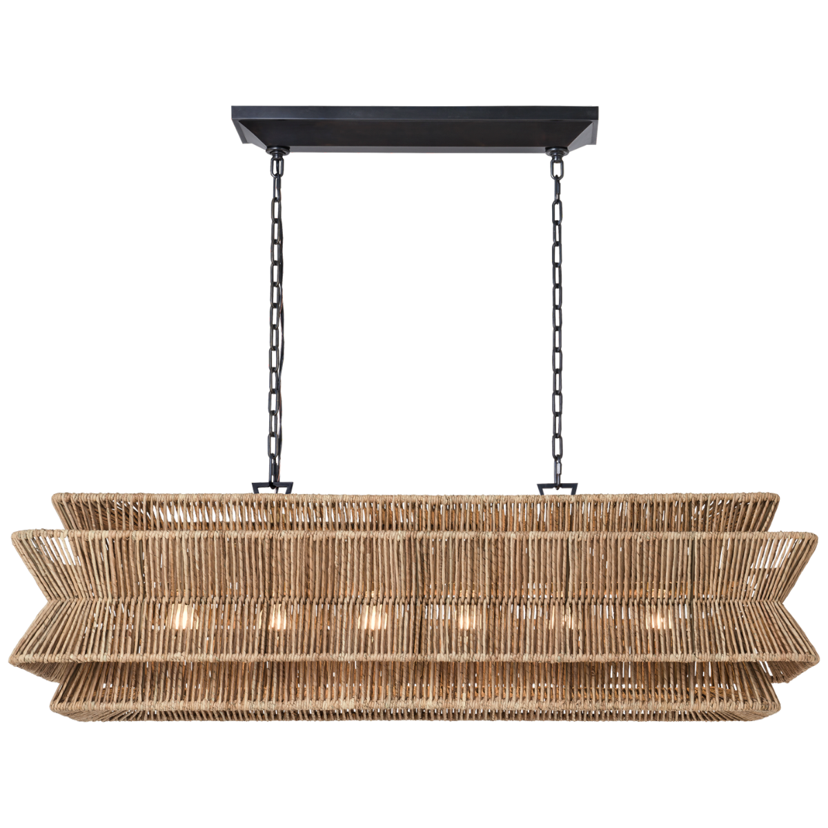 Antigua 54" Linear | Bronze and Natural Abaca