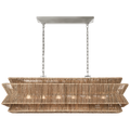 Antigua 54" Linear | Polished Nickel and Natural Abaca