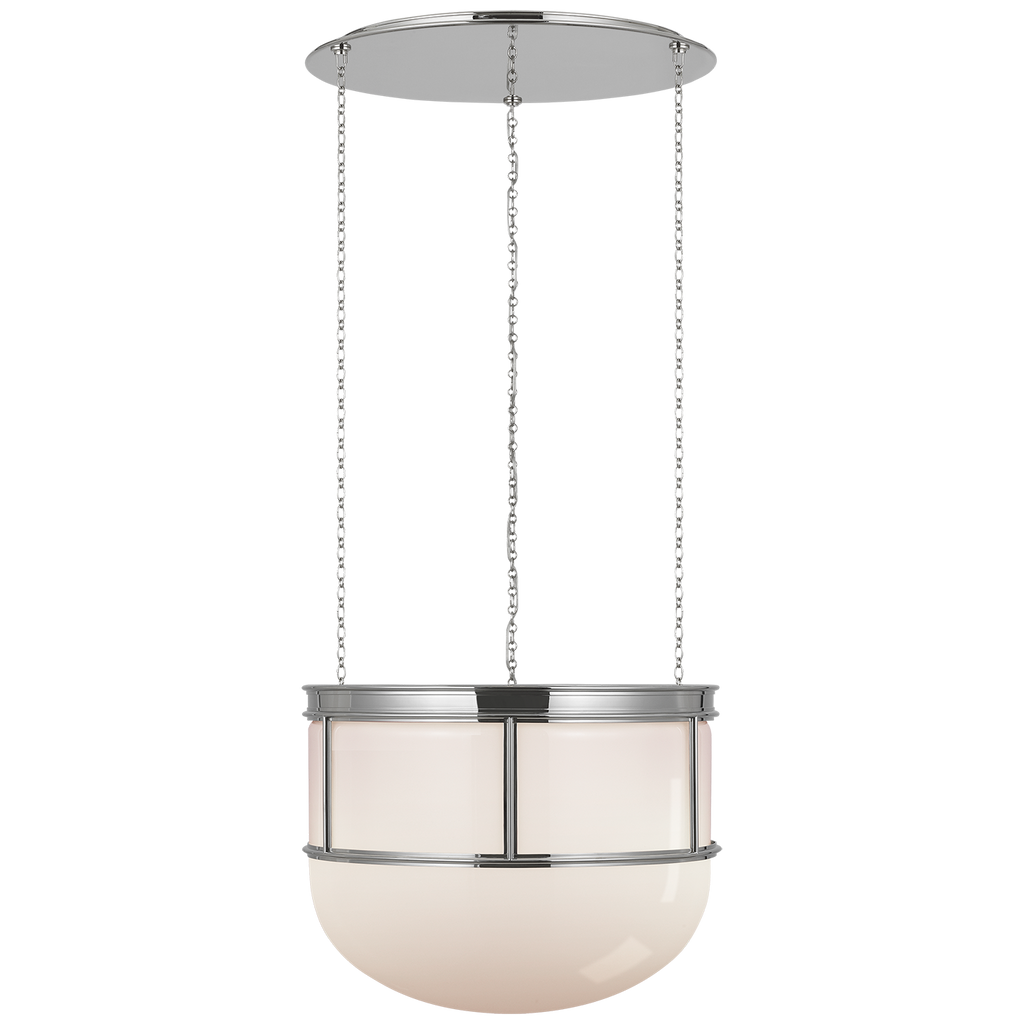 Martil 24" Lantern | Polished Nickel | White Glass