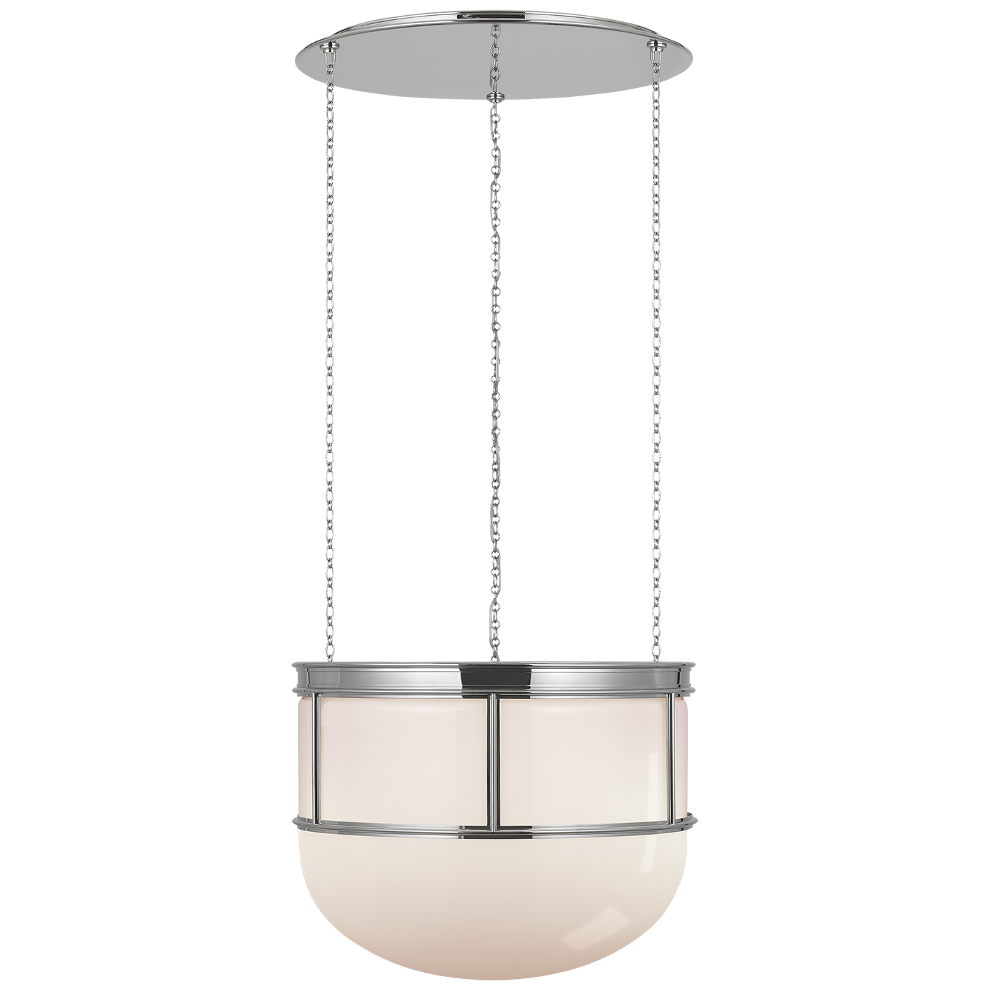 Martil 24" Lantern | Polished Nickel | White Glass