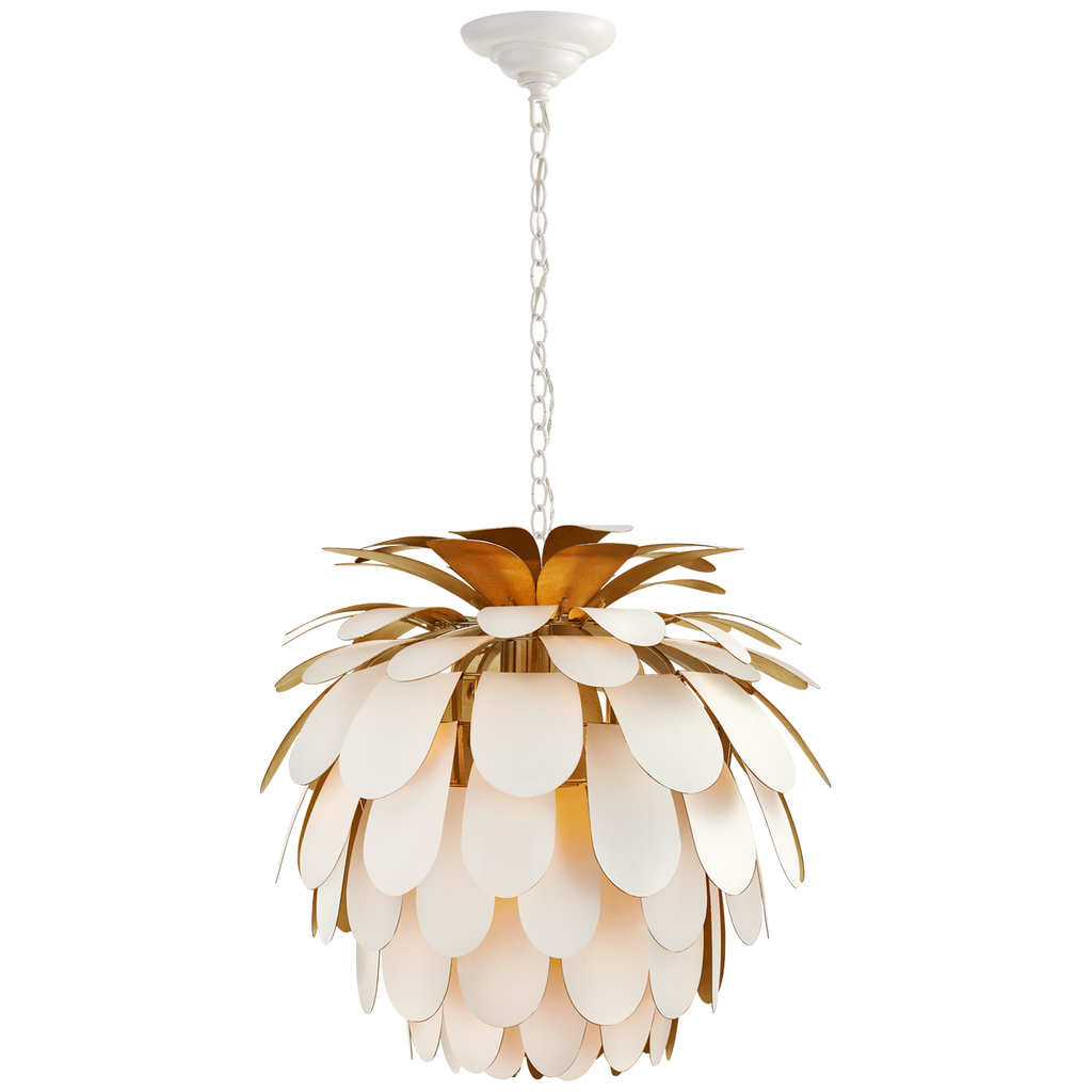 Cynara Medium Chandelier | White and Gild