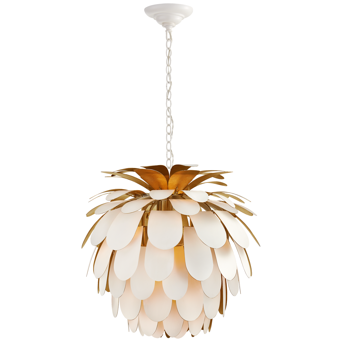 Cynara Medium Chandelier | White and Gild