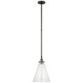 Parkington 11" Conical Pendant | Bronze | Clear Glass