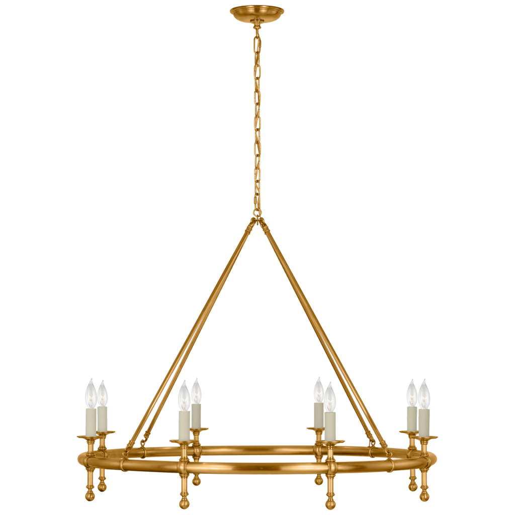 Classic 42" Ring Chandelier | Antique-Burnished Brass