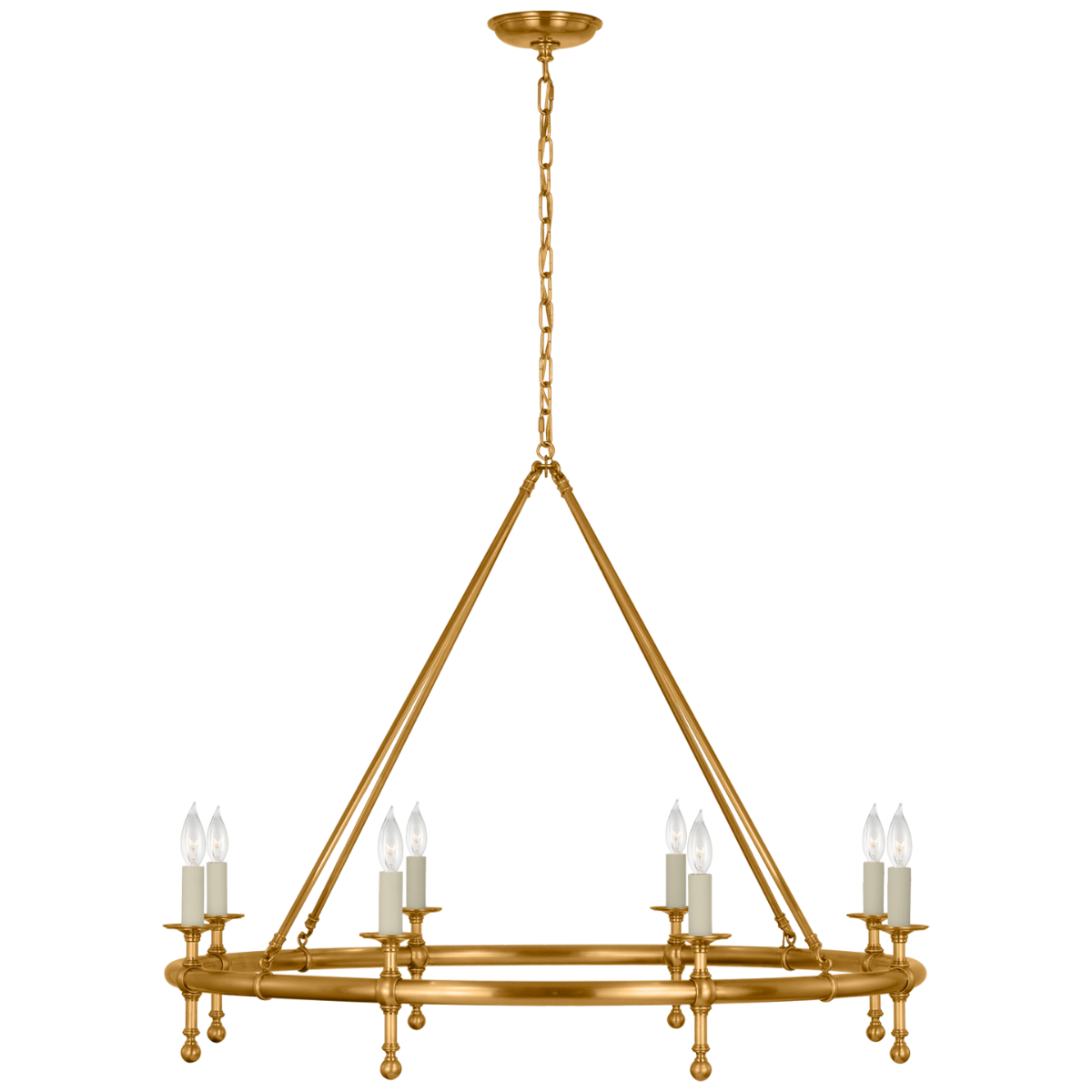 Classic 42" Ring Chandelier | Antique-Burnished Brass