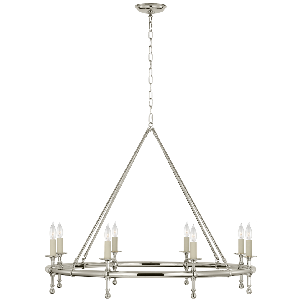 Classic 42" Ring Chandelier | Polished Nickel