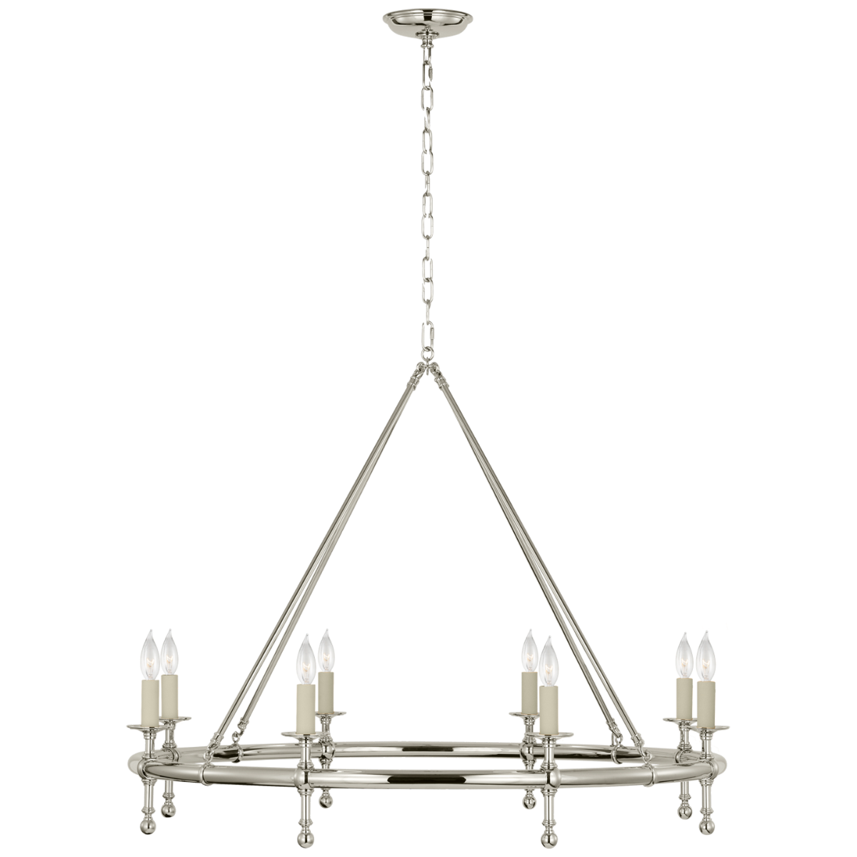 Classic 42" Ring Chandelier | Polished Nickel