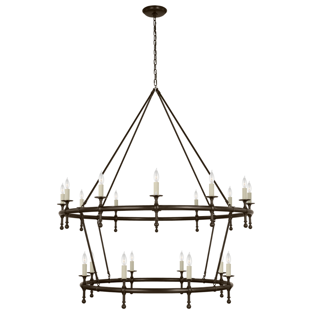 Classic 54" Two-Tier Ring Chandelier | Bronze