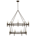 Classic 54" Two-Tier Ring Chandelier | Bronze