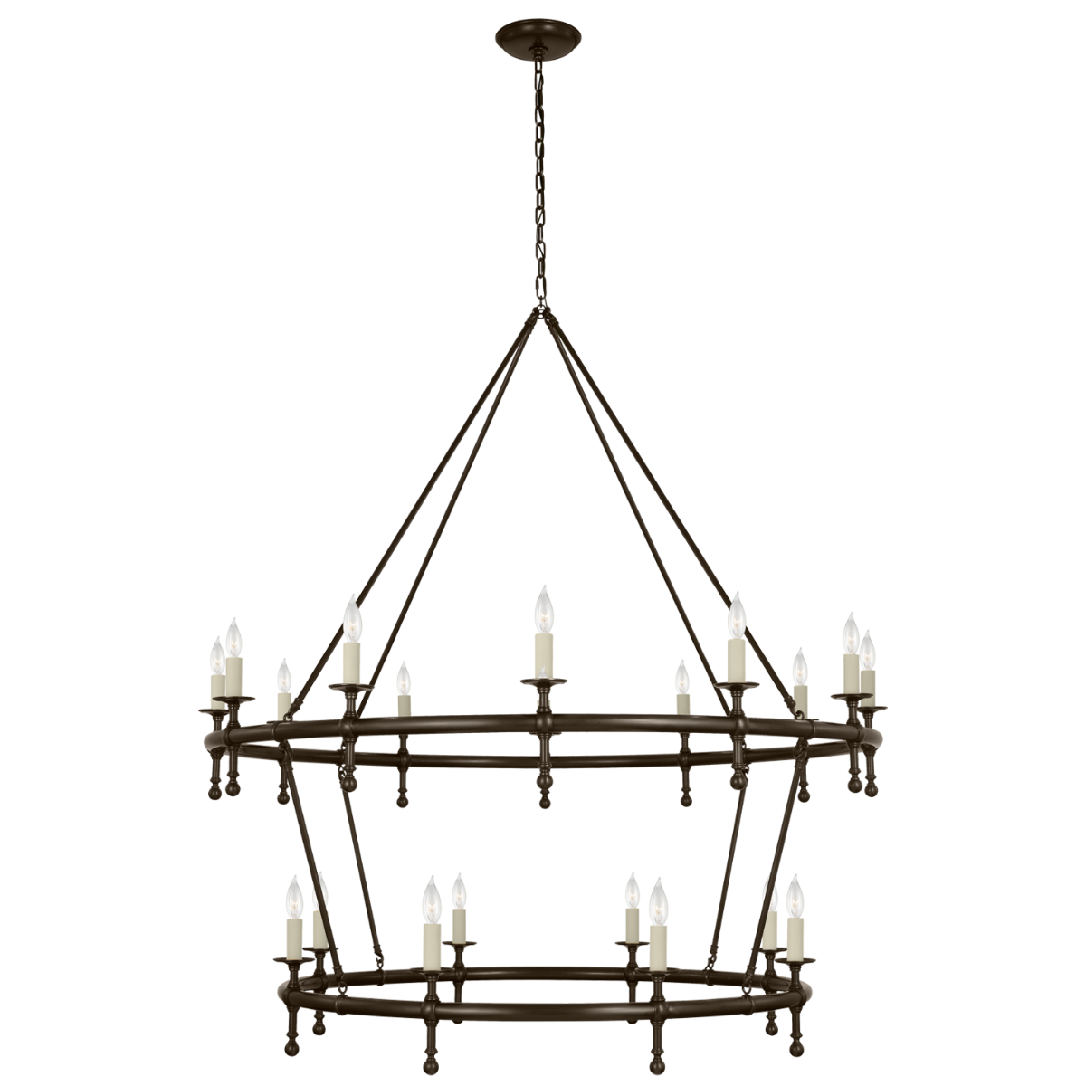 Classic 54" Two-Tier Ring Chandelier | Bronze