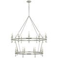 Classic 54" Two-Tier Ring Chandelier | Polished Nickel