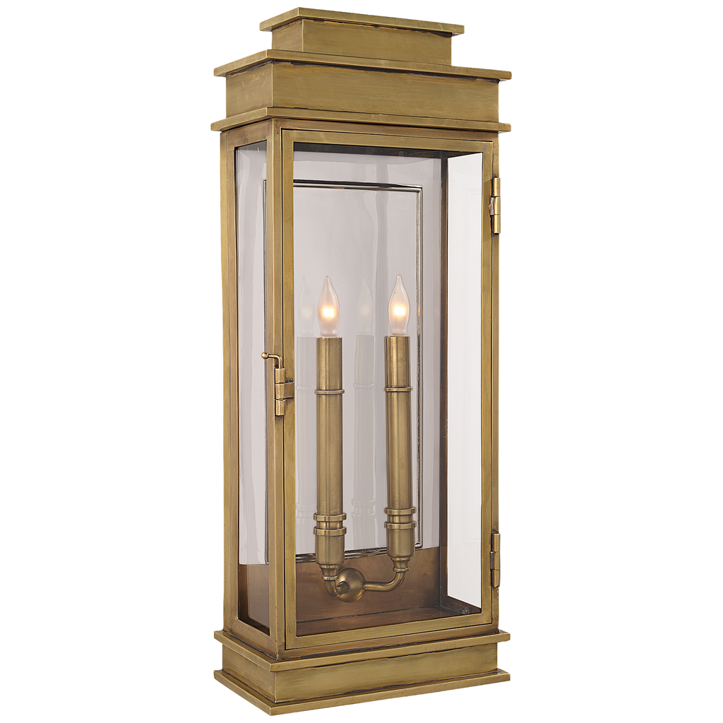 Linear Lantern Tall | Antique-Burnished Brass