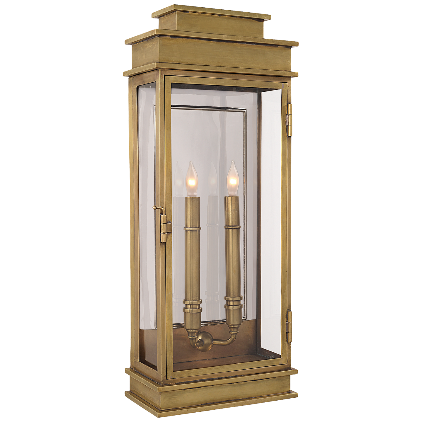 Linear Lantern Tall | Antique-Burnished Brass