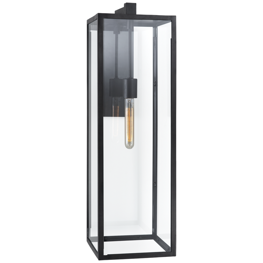 Fresno Long Wall Sconce | Aged Iron | Clear Glass