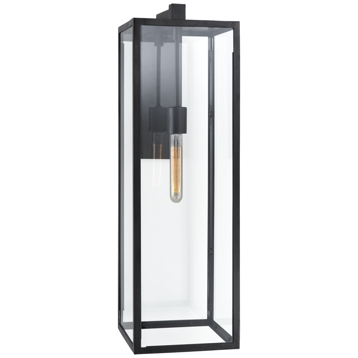 Fresno Long Wall Sconce | Aged Iron | Clear Glass