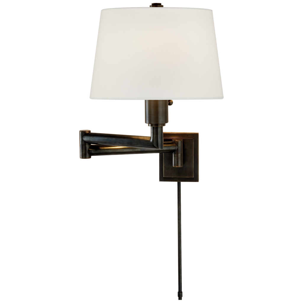 Chunky Swing Arm | Bronze | Linen Shade