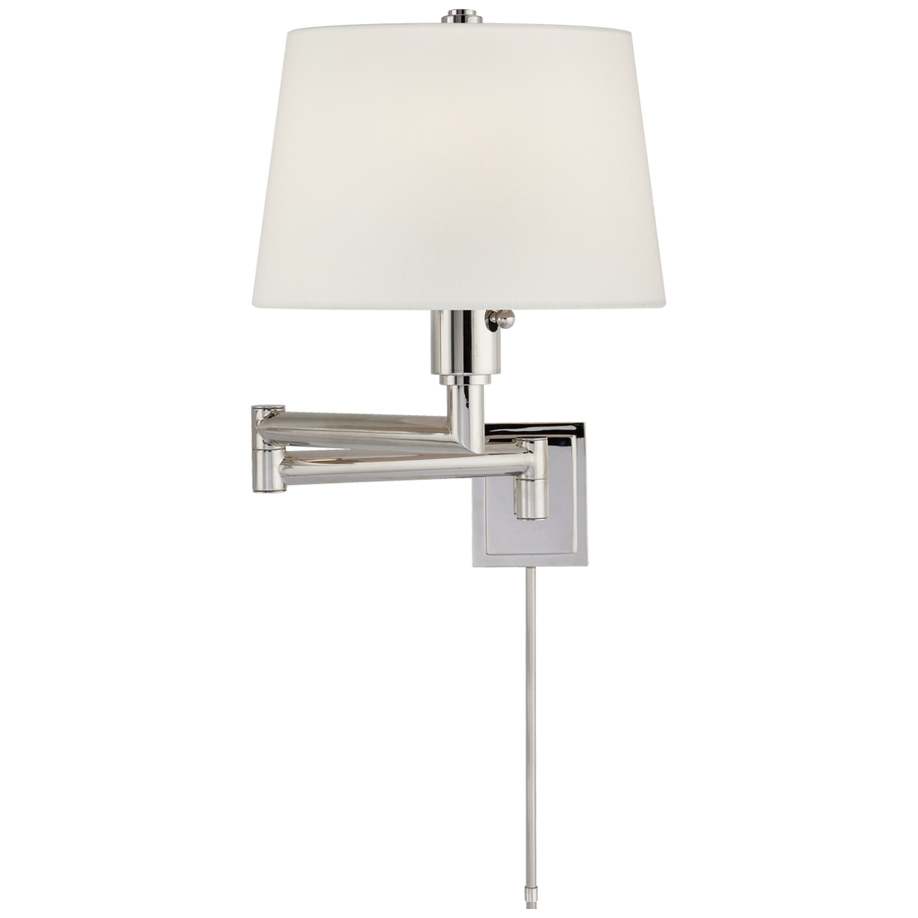 Chunky Swing Arm | Polished Nickel | Linen Shade