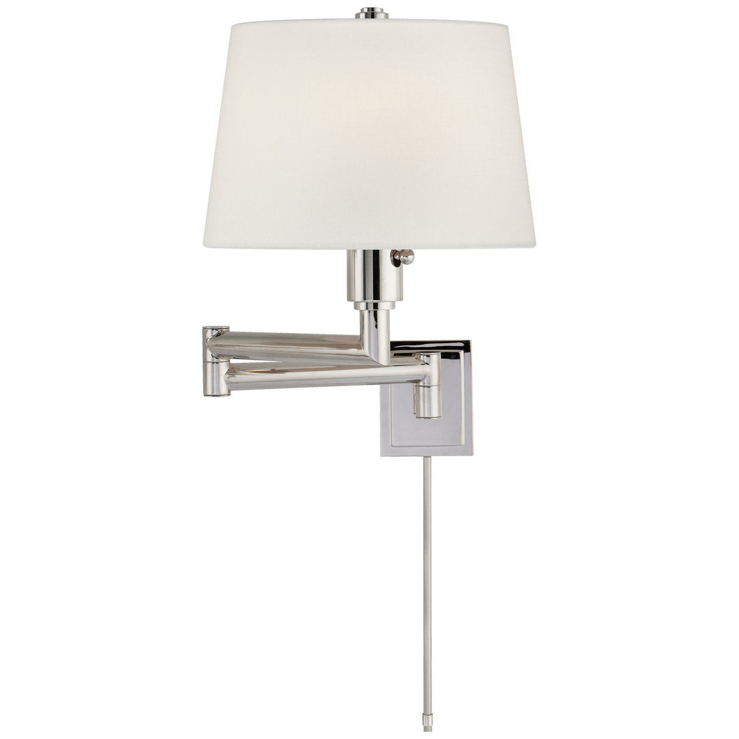 Chunky Swing Arm | Polished Nickel | Linen Shade