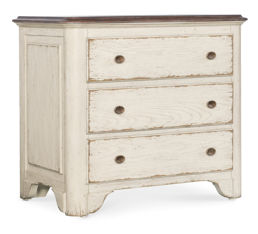 Americana Three-Drawer Nightstand | Antique Bronze