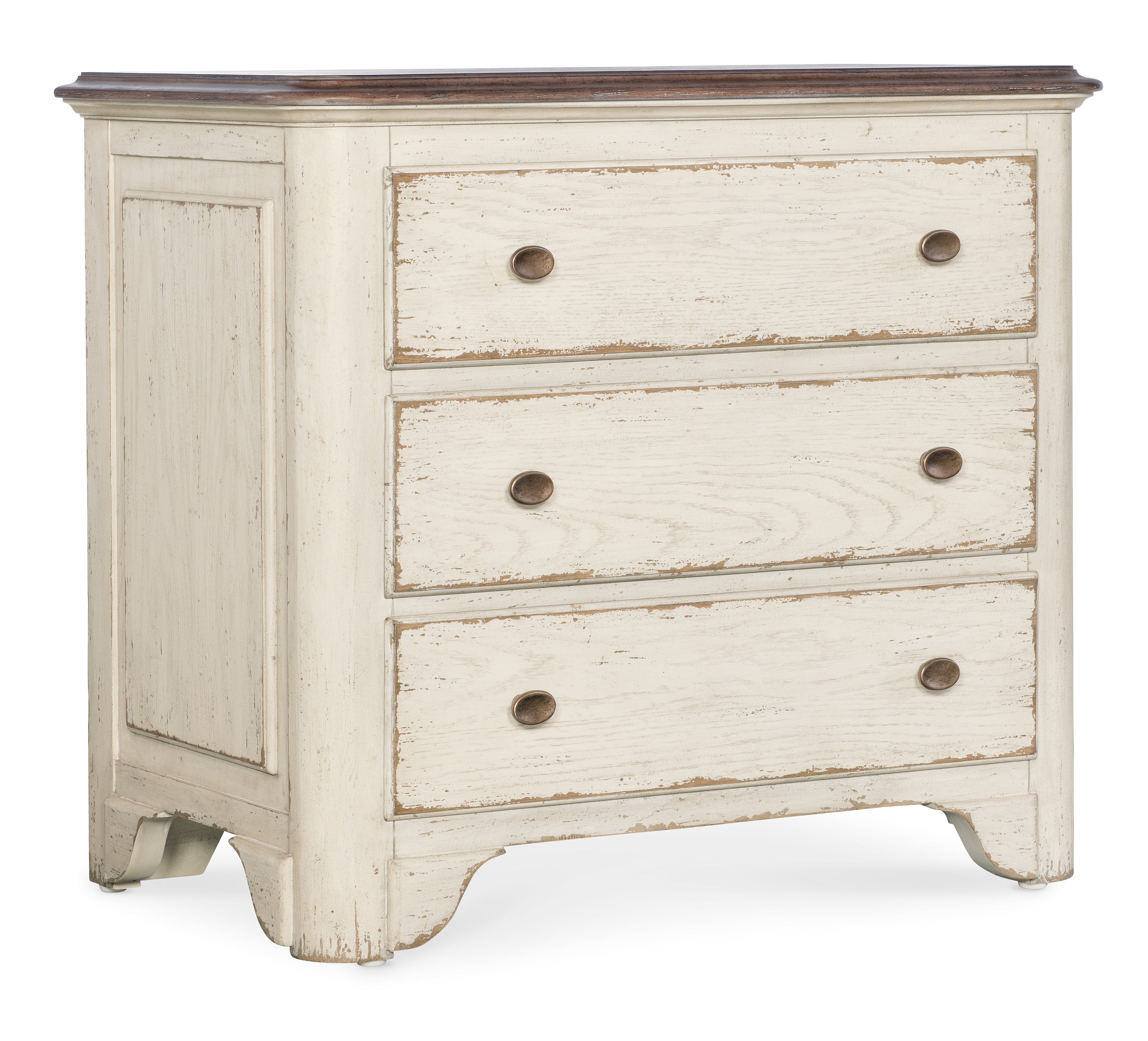 Americana Three-Drawer Nightstand | Antique Bronze